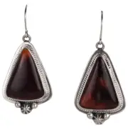 Navajo Native American Spiny Oyster Shell Earrings by Valencia SKU229567