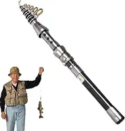 Retractable Fishing Rod, Telescopic Fishing Rod, Compact Fishing Pole for Beginners | Lightweight Carbon Stream Creature for Beginners to Catch Wand