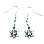 Brighton Arctica Snowflake Dangle Crystals Holiday Winter Silver Earrings