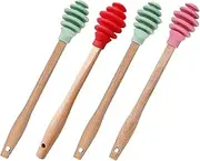 Ciieeo Silicone Honey Dippers Ergonomic Honey Stirring Rods for Jars for Jam Beverages Comfortable Grip Stirring Tools