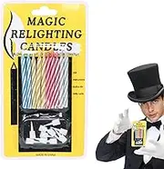 Relighting Birthday Candles,The Magic of The Candle That Cannot Be Blown Out, Novelty Trick Lighting Toy Prank Props Funny Party Supplies for Kids Birthday Party