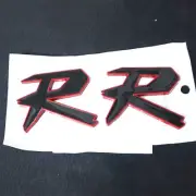2x Matte Red Glossy Black R Metal Sticker Emblem Decal Badge Turbo Luxury Engine (for: Renault)