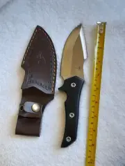 Survival Heavy Duty Stainless Steel Fixed Knife Decorated Leather Sheath