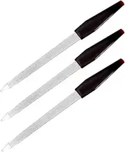 Pinkee's (3 Pack) 6.75 inch Stainless Steel Sapphire Nail File for Fingernails, Toenails, Scraping, Strengthening, Finger Manicure File