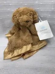 NWT Cloud Island Brown Doodle Puppy Dog Security Blanket Baby Lovey Satin Trim