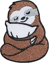 CLOVER INTER Sleepy Sloth Patches Iron on Embroidered Badge Saw On Patch for Jeans, Clothing, Bags, Jackets, Caps