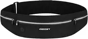 HAISSKY Running Belt, Waist Pack Ultra Light Fitness Belt Water Resistant Running Waist Pack for iPhone 16 Pro Max/15/14 Pro/13/12 Plus Waist Bag for Women Men Fit Smartphone Up to 6.9 inch, Black (Up