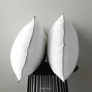 APSMILE Feather Down Pillows -2 Pack Soft Medium Bed Pillows for Sleeping 100% Organic Cotton Standard Size Hotel-Quality Pillows Insert for Stomach/Back Sleepers
