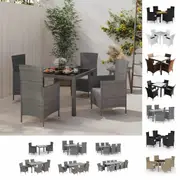 Outdoor Dining Set Poly Rattan & Glass 5/9/13/17/21 Piece Multi Colours vidaXL