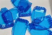 4 Lego Trans-Dark Blue, Windscreen 10 x 6 x 2 Curved Inv 312