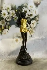 Signed 100% BRONZE DECO NUDE DIANA HUNTRESS FIGURINE FAST SHIPPING DEAL