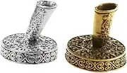 2pcs Quill Pen Stand Base Cute Pen Holder for Desk Calligraphy Vintage Pen Holder Pen Holder for Desk Unique Holders Organization Gold Pen Pencil Holder Stand Fancy Metal Silver