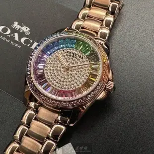 【COACH】COACH手錶型號CH00191(彩虹錶面玫瑰金錶殼玫瑰金色精鋼錶帶款)