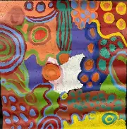 Kukika Adamson (APY) Aboriginal Art 89cm X 88cm COA Supplied