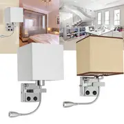 E27 Cloth Modern LED Wall Lamp Sconce Light for Hallway Bedroom Bedside 33 WHITE