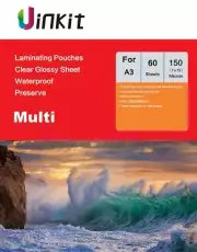 A3 Hot Laminating Pouches 303x426mm Sheets Transparent Film 150Micron75x2 Uinki