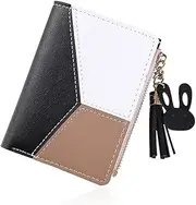 [Generic] Women's Purse Made of Smooth and Soft PU Leather, Women's Small and Short Format, Ladies in Very Beautiful Colours with Purse Women's Zip (Black, 9 * 2 * 11cm)