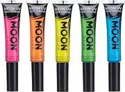 Moon Glow - Blacklight Neon Hair Color Streaks 0.51oz Set of 5 colors - Glows brightly under Blacklights/UV Lighting!