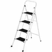 Heavy Duty & Lightweight Anti Slip Portable Folding 4 Step Ladder Steel Stool