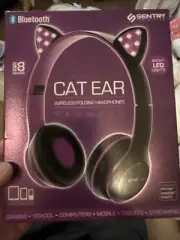 Sentry Light-Up Cat Ear Wireless Folding Headphones Purple/Pink Color