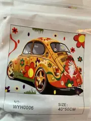 Painting by Numbers 40x50 CM 13.8" Beetle Hippie Car Adults & Beginners