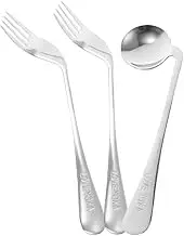 UPKOCH 1 Set Elbow Fork Spoon Small Disabled Utensils Hand Tremor Utensils Patients Spoon Right Handed Spoon Right Hand Grip Spoon Spoons Tablespoon Feeding to Rotate Stainless Steel
