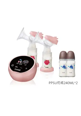 日本 Combi 自然吸韻雙邊電動吸乳器LX 全配組(電動吸乳器+PPSU奶瓶240mlx2)
