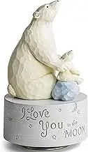 MS. WENNY Polar Bear Musical Box Figurine, I Love You to the Moon and Back Music Box Bday Christmas for Wife Daughter Son Collectible Figurine Play You Are My Sunshine