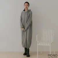 在飛比找momo購物網優惠-【MO-BO】MIT男友風連帽休閒洋裝(洋裝)