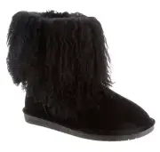 Bearpaw Boo Black Shearling Wool Lined Curly Lamb Fur Mongolian Sherpa Boots 7