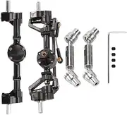 Car Front Rear Axle Set Upgrade Parts for WPL C14 C24 C24-1 C34 C44 B14 B24 1/16 RC Car Upgrade Parts 2Pcs Fr&on&t and Rear Portal Axle with Metal Drive Shaft
