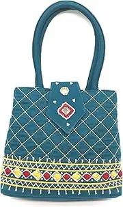 [srishopify handicrafts] Handheld bag for Women Handbag SMALL Size Banjara Traditional MINI Handle Bag handmade Hand Purse Cotton 8.5x.7x2.5 Inch Size original Beads Thread Work