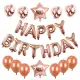 質感雙星玫瑰金系生日快樂套組1組(生日氣球 生日佈置 生日派對 派對氣球 氣球 鋁模氣球)