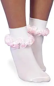 [Jefferies Socks] Baby Girls' Seamless Tutu Ruffle Lace Turn Cuff Socks 1 Pair Pack