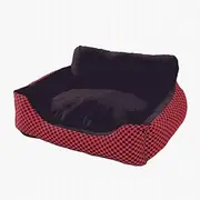 Dog and Puppy Bed, Grooved Orthopedic Foam Beds with Removable Washable Cover, Ultra Comfort, Padded Rim Cushion, Nonslip Bottom, for Dogs/Puppies/19.7x15.7inches