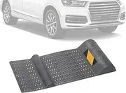 Garage Parking Mat - Car Entry Rug, Rubber Curb Ramp | Non-Slip Surfaces Track, Wheel Catcher Wedge, Indoor Ground Shield, Spill Resistant Protector, Drive-in Aid, Garage Floor Saver