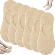 [JZLEJC] No Show Socks Womens 6Pcs Soft Non Slip Socks Stretchable Low Cut Ankle Socks Invisible Liner Cotton Socks Shallow Mouth Socks
