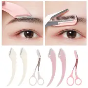Brow Comb Scissors Eye Brow Trimmer Razor Hair Removal Face Shaver 3Pcs/Set