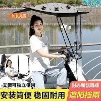 在飛比找Yahoo!奇摩拍賣優惠-【現貨】電動機車遮雨棚新款2021安全防曬防雨擋風罩遮陽傘雨