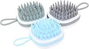 HAWILLOSCH 3Pcs Silicone Scalp Massage Brush for Deep Cleaning Head Washing Tool for Men Women and Mixed Color Hair Care for Healthier Scalp