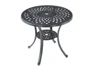 FurnitureOkay Orlando Cast Aluminium Outdoor Dining Table (78cm Round) - Black
