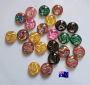 20pcs 10mm Mix Colours Wavy Patterns Flatback Cabochon