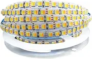 Tesfish 12 V 2-in-1 LED Strip CCT Cool White + Warm White, Colour Temperature Adjustable (2800 K to 6500 K) 5 m LED Strip Light IP20 Total 600 LEDs LED Strip LED Light Strip