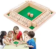 Shut The Box Game | Wooden Board Table Family Game,Enhances Math and Decision-Making Skills for 2-4 Players, Fun Activity for Kids, Family Home Party Gatherings