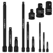 12Pcs Extension Bar Set 1/4" 3/8" 1/2" Drive Socket Adapter SAE Metric Portable