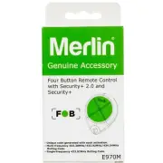 New Merlin Garage Door Remote Control E970M Round Keyring Green Metal Suit C945