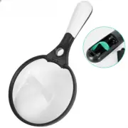 Large Magnifying Glass Handheld Magnifier With 3 LED Lights For Seniors Reading