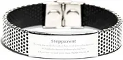 [Generic] Stainless Steel Bracelet Stepparent Psalm 145: 18-19 Inspirational Gifts for Birthday, Christmas, Easter, Graduation, Veterans Day, Hope, Confidence, Unique design, perfect fit, Small, Silver Plated