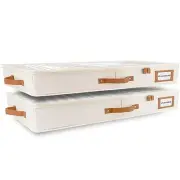 2pc Low Profile Under Bed Storage Containers, Large Low Profile (2pc) Ivory