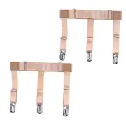 Men's Shirt Stays for Shirt Tucking, Shirt Garter and holder Securing Beige